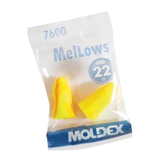 Bouchons d'oreilles antibruit en mousse jetables SNR 22 dB Moldex MelLows (Boîte de 200 paires) Jaune Unique - Image 2