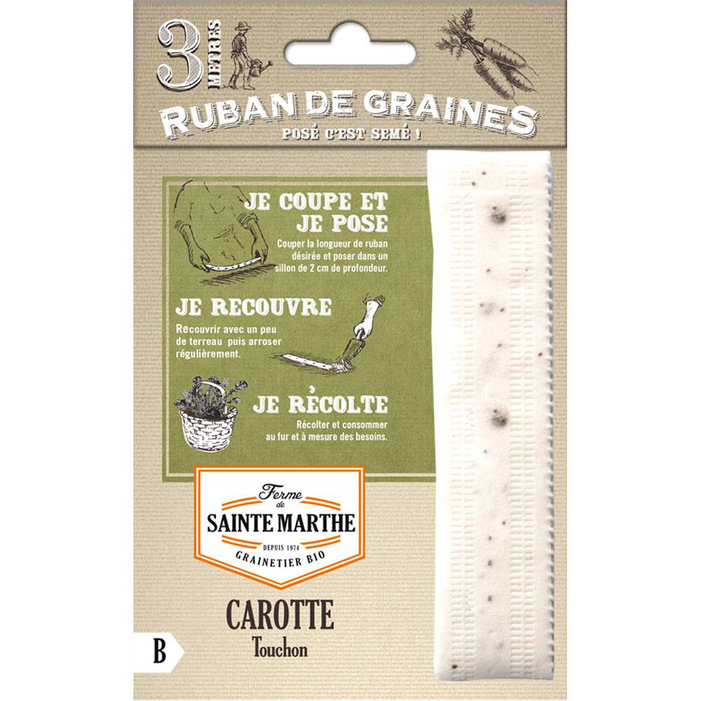 Carte ruban de Carotte Touchon - Bio - Ferme de Sainte Marthe Livré en ruban de 3 mètres