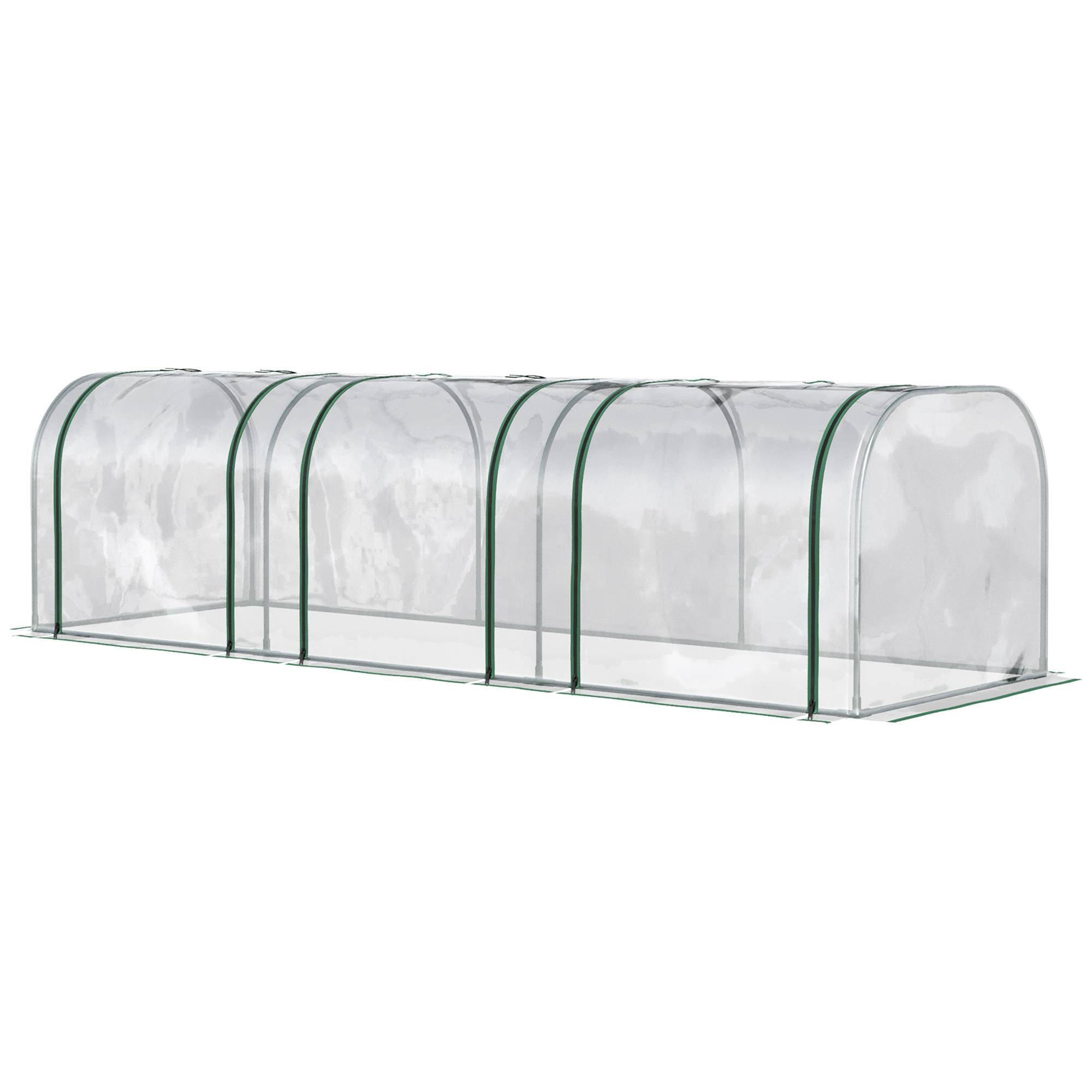 Serre transparente aluminium 295x100x80cm, structure acier durable, trois portes enroulables fonctionnelles - Image 2