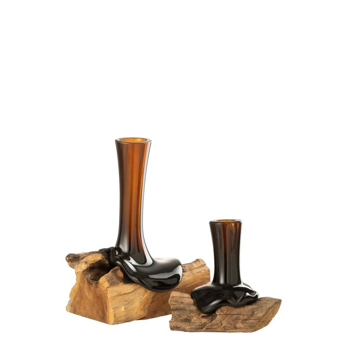 Vase Haut sur Pied "Gamal" 19cm Marron - Image 2