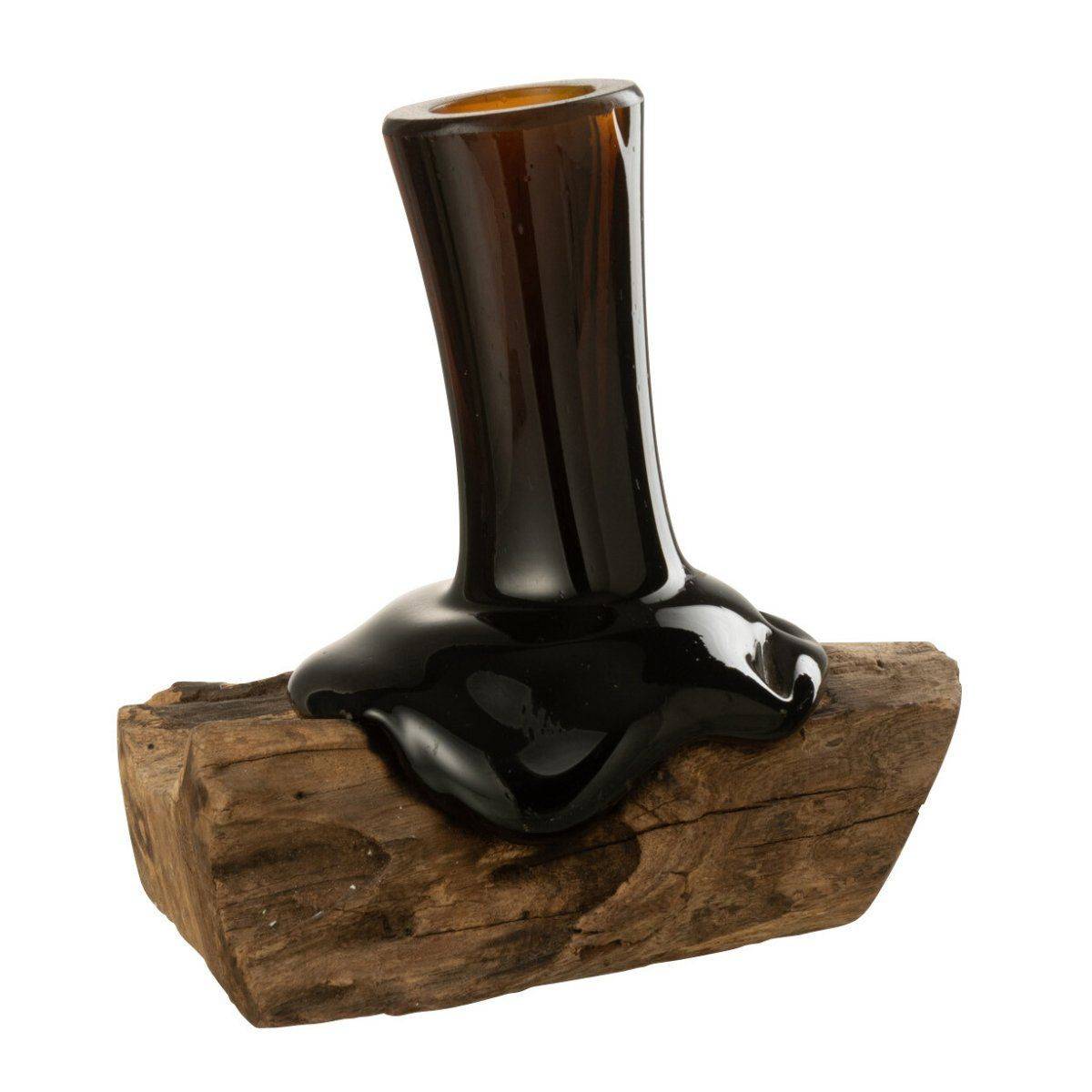 J-Line - Vase Haut sur Pied "Gamal" 19cm Marron