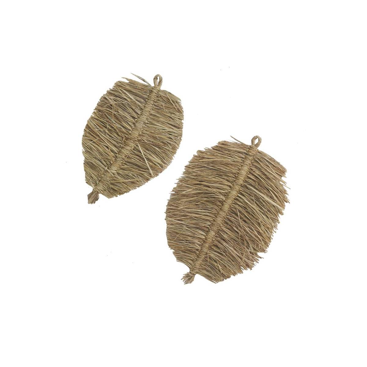 Aubry Gaspard - Décorations murales en jute naturel Feuille (lot de 2) - Imagen 1