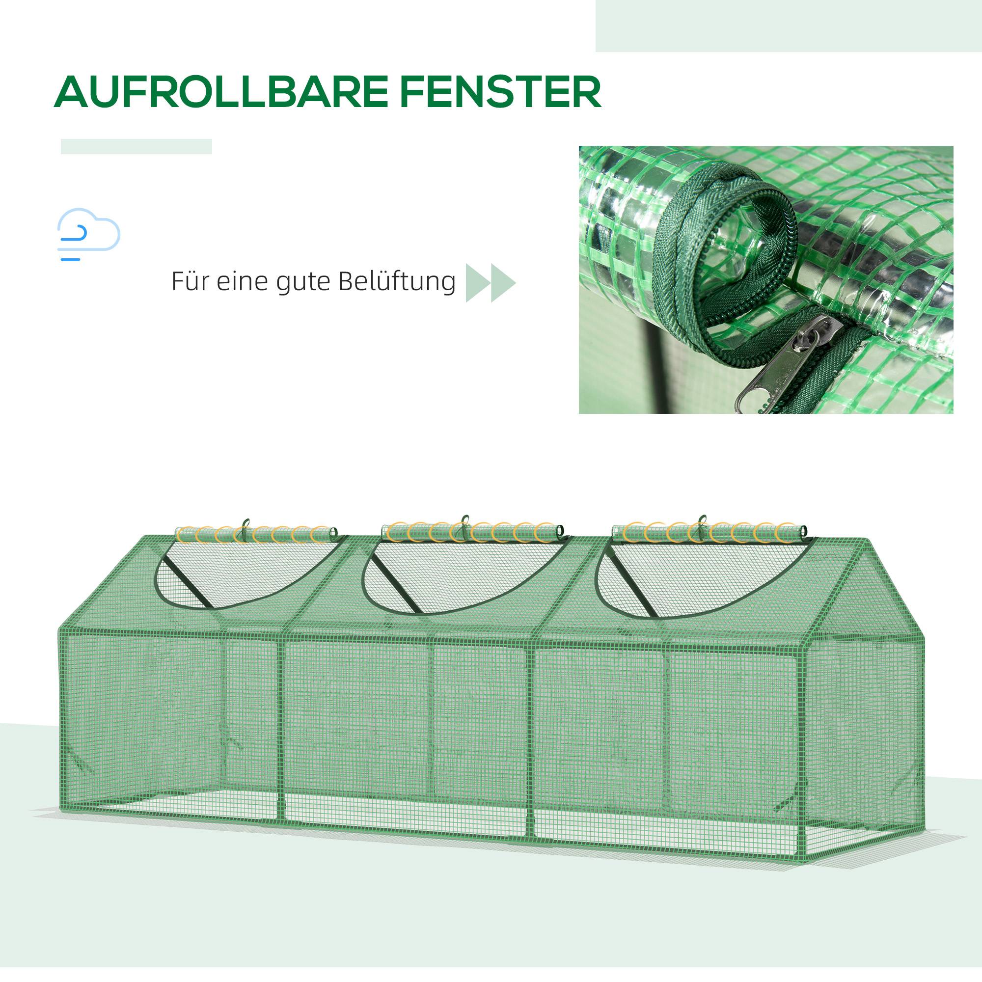Serre Tunnel Jardin Acier et PE Protection Plantes 180x60x60cm Vert - ComfortXL Outdoor Living - Image 5