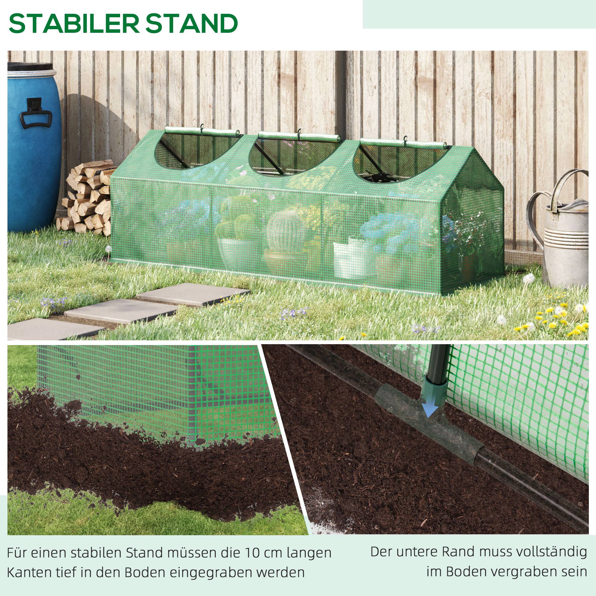 Serre Tunnel Jardin Acier et PE Protection Plantes 180x60x60cm Vert - ComfortXL Outdoor Living - Image 6