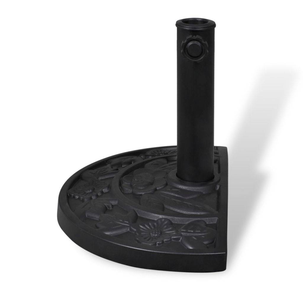 Helloshop26 - Pied socle base de parasol semi-circulaire en résine diamètre 38 et 48 mm 9 kg noir - Imagen 2