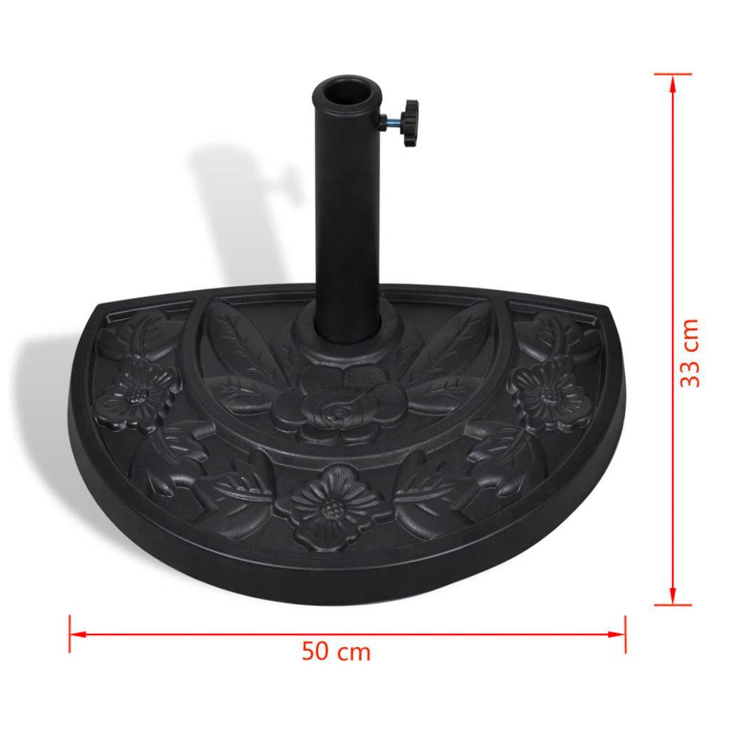 Helloshop26 - Pied socle base de parasol semi-circulaire en résine diamètre 38 et 48 mm 9 kg noir - Imagen 4