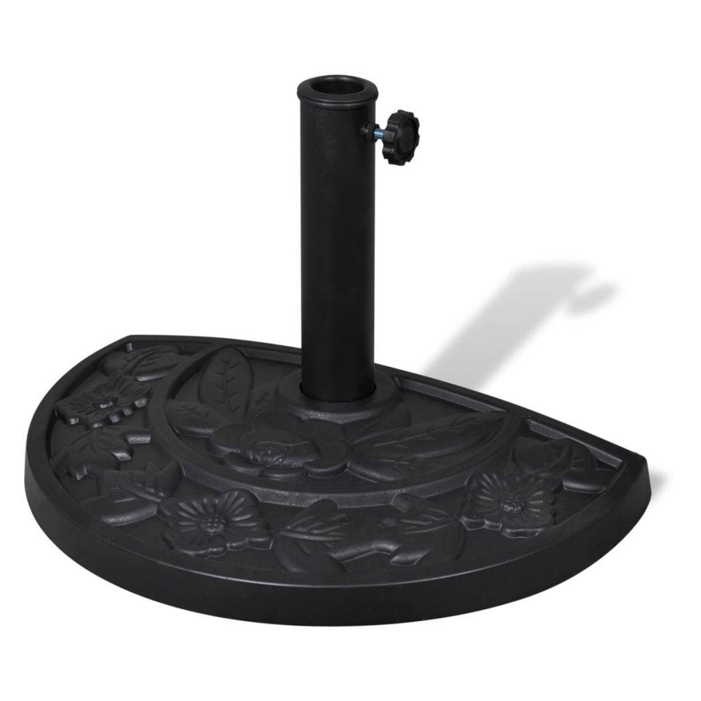 Helloshop26 - Pied socle base de parasol semi-circulaire en résine diamètre 38 et 48 mm 9 kg noir - Imagen 1