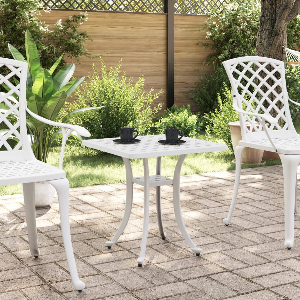 Maison Chic - Table de jardin | Table d'extérieur blanc 53x53x53 cm aluminium coulé - Image 3