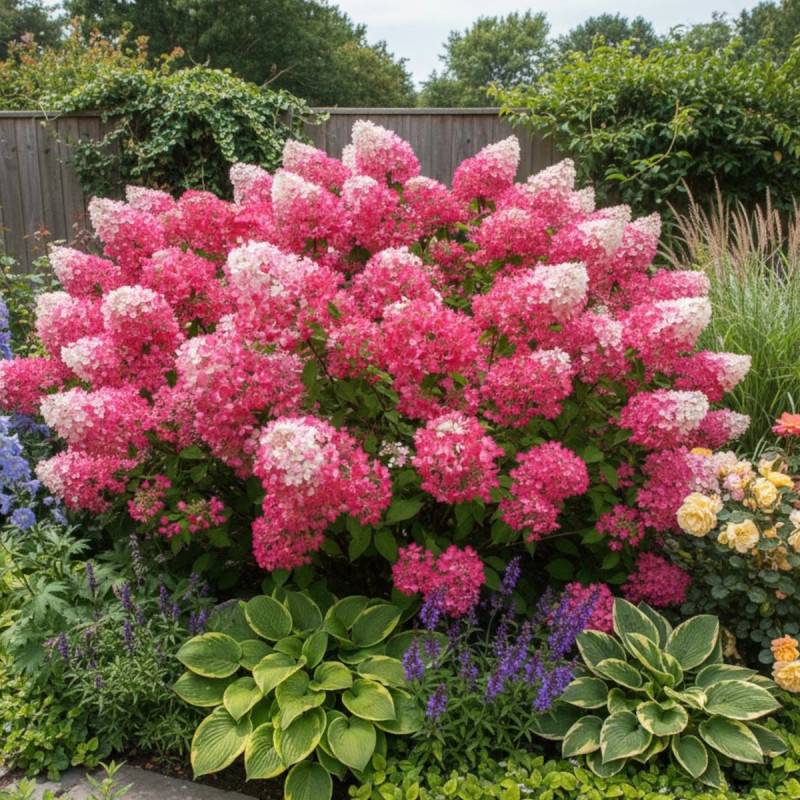 Hortensia paniculata Diamant Rouge® 'Rendia', Hydrangea paniculata à fleurs Rouge - feuillage Caduc - Pot de 10L - 80/120 cm-  hauteur à maturité De 1 - Imagen 3