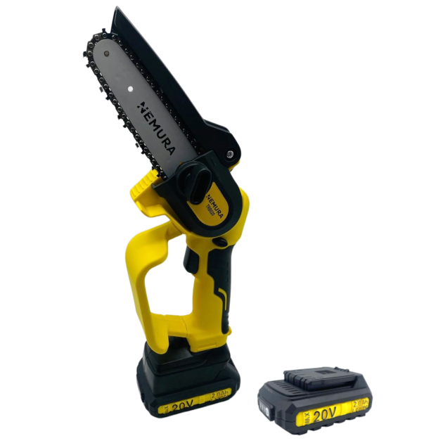 Mini Tronçonneuse sans fil 20V NEMURA - Coupe de 12,5cm + 2 Batteries 2Ah + Chargeur rapide - Image 1