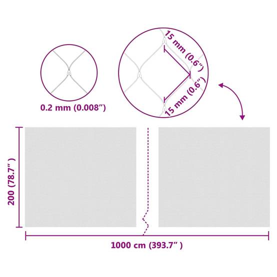 Vidaxl - Filet de protection pour oiseaux Vert 2 x 10 m Polyéthylène vidaXL 42011528 - Image 3