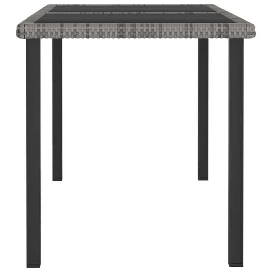 Table à dîner de jardin Résine tressée Gris 140 x 70 x 73 cm - PANGIVO - Image 3