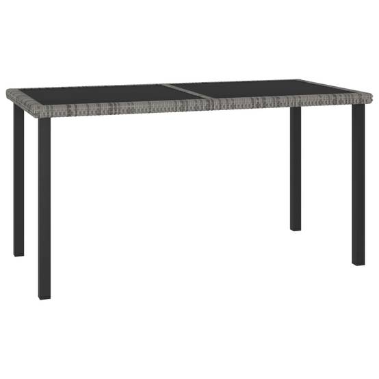 Table à dîner de jardin Résine tressée Gris 140 x 70 x 73 cm - PANGIVO - Image 1