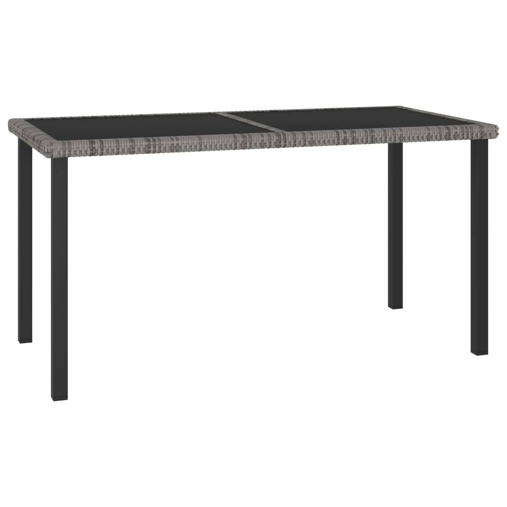 Table à dîner de jardin Résine tressée Gris 140 x 70 x 73 cm - PANGIVO - Image 1
