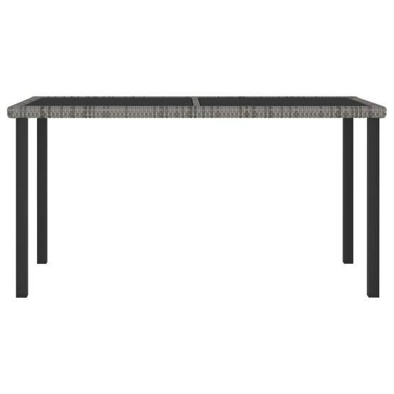 Table à dîner de jardin Résine tressée Gris 140 x 70 x 73 cm - PANGIVO - Image 2
