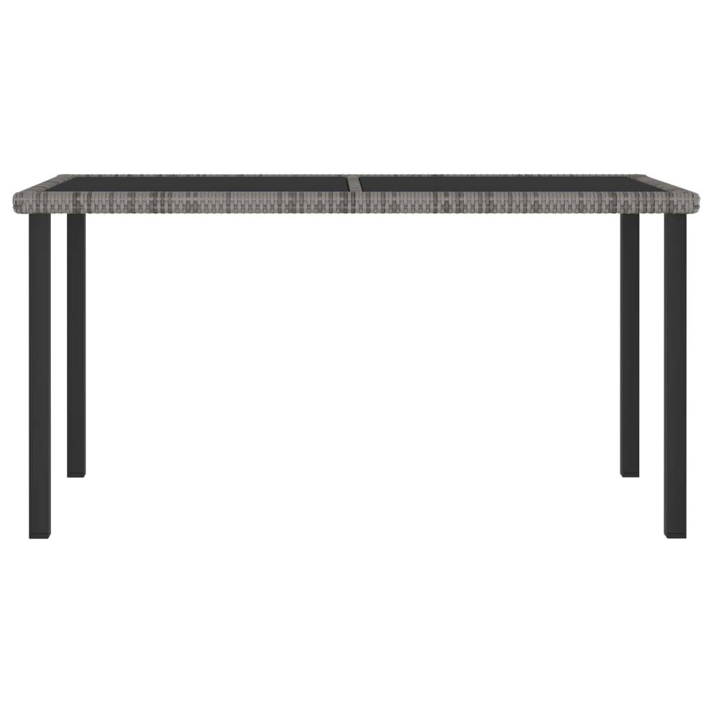 Table à dîner de jardin Résine tressée Gris 140 x 70 x 73 cm - PANGIVO - Image 2
