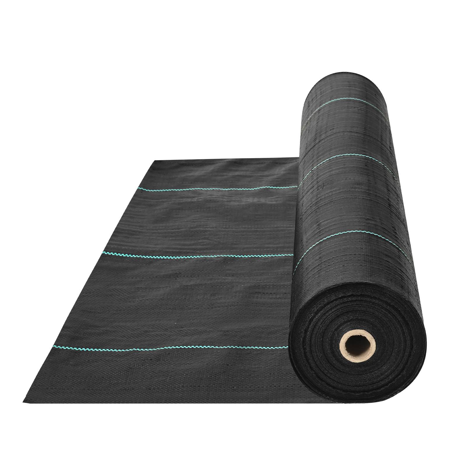 VEVOR Toile paillage 1.5x76.2m, géotextile 170g/m², perméable/résistant, pour aménagement paysager/couvre-sol, noir. - Image 1