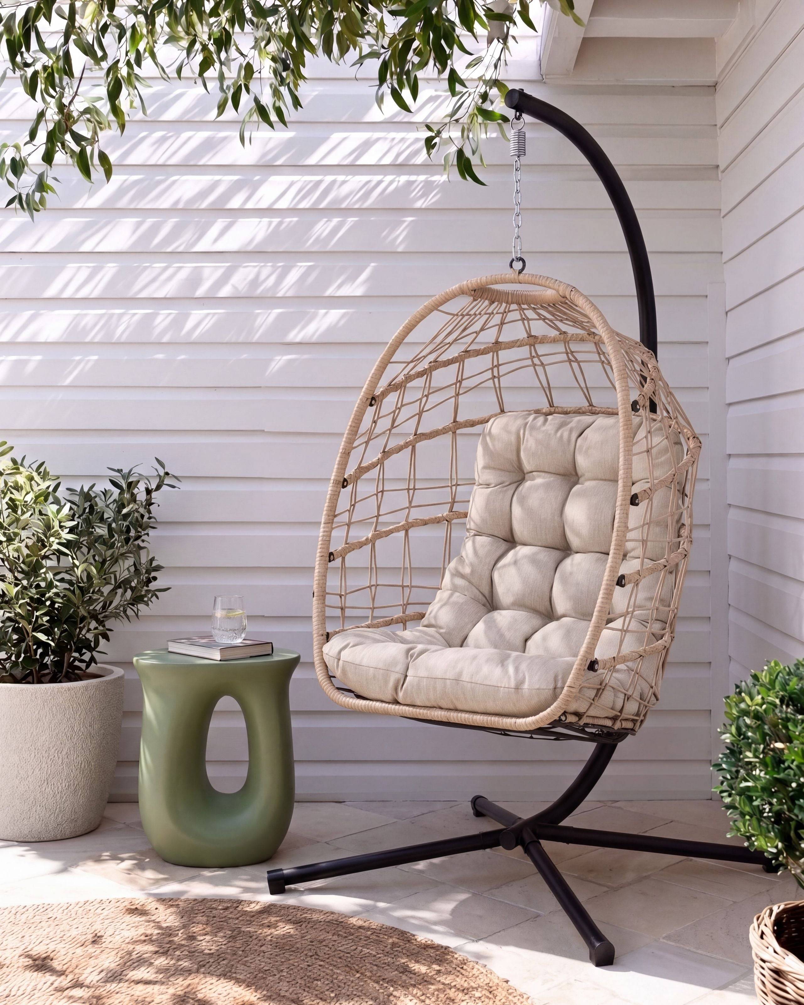 Beliani - Chaise porte-à-faux Tissu Naturel MORNESE - 102x104x195- Beliani - Image 1