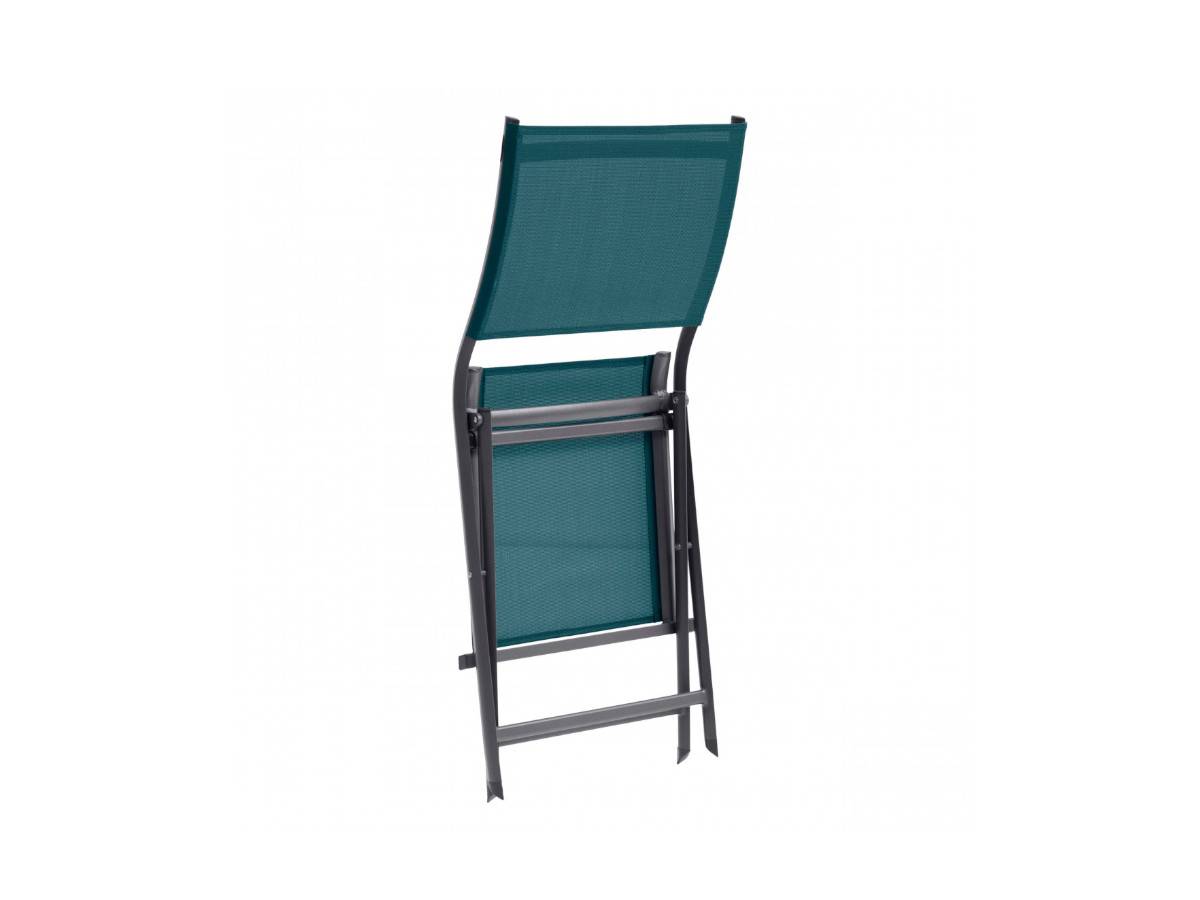 Hesperide - Lot de 4 chaises de jardin en aluminium pliables Bleu Canard Axant - Hespéride - Imagen 3