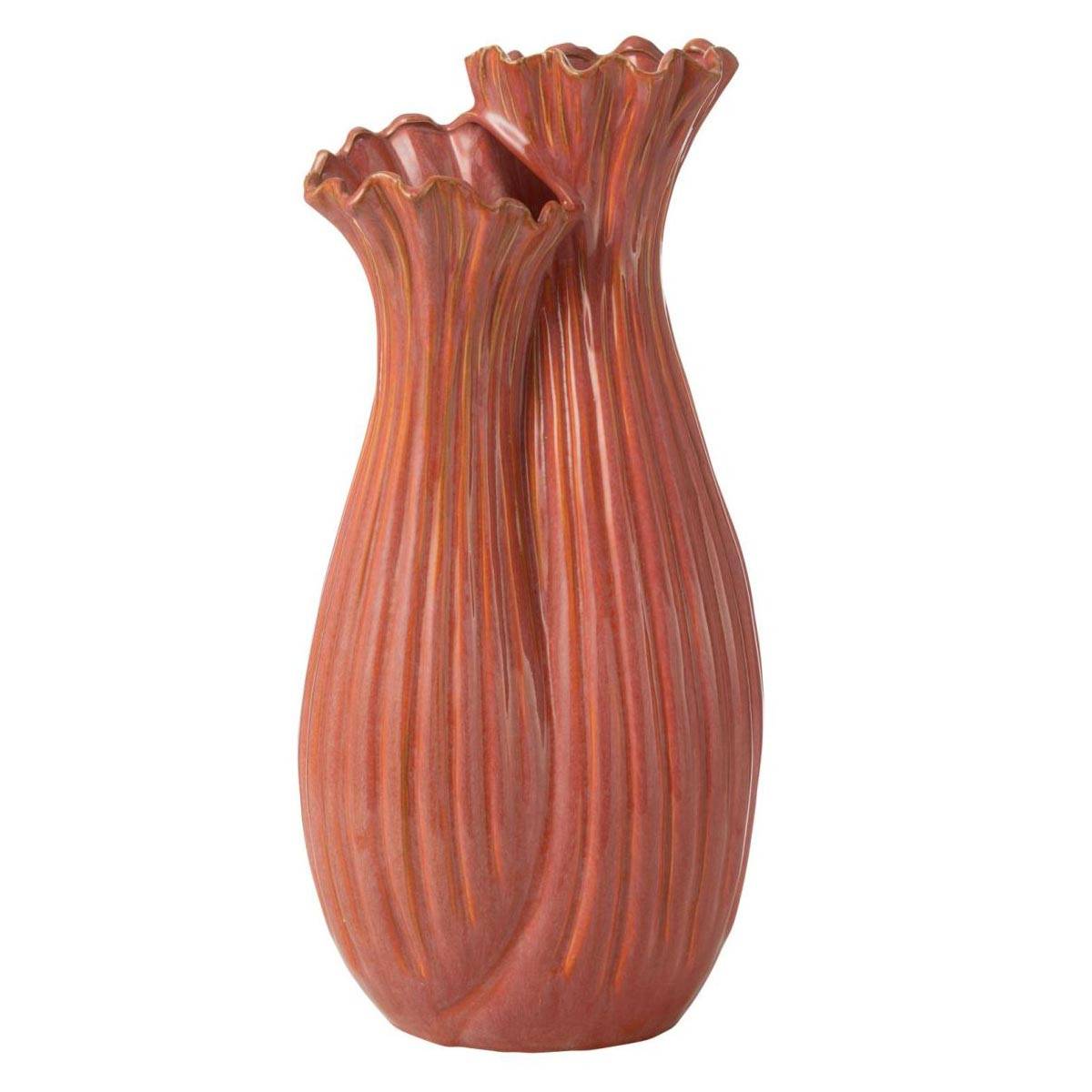Vase Déco Duo en Argile "Botanica" 53cm Cuivre Rose