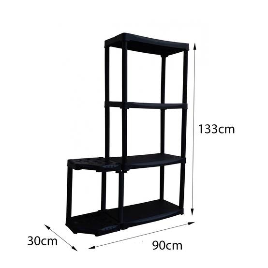 Dmora - Armoire d'extérieur Beveren, Etagère d'extérieur, Armoire de balcon polyvalente avec 2 étagères, 100% Made in Italy, 89x30h133 cm, Anthracite - Dmora - Image 3