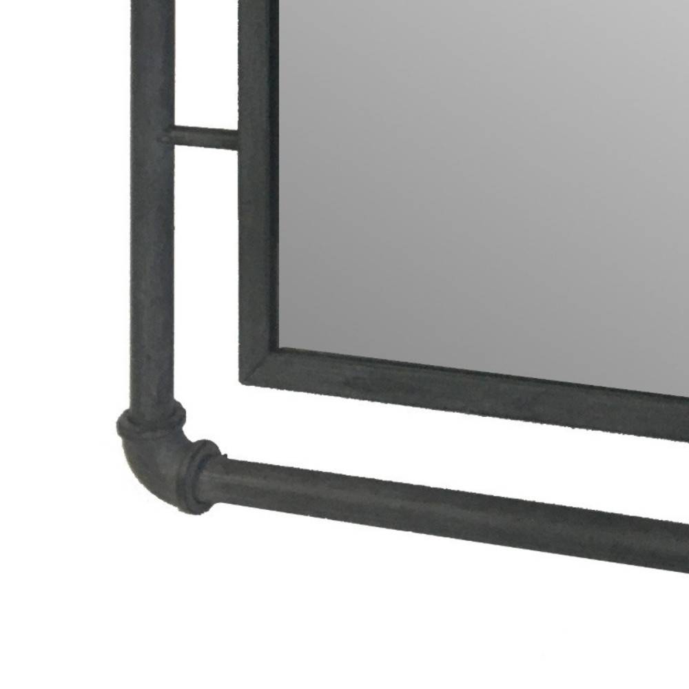 ~ Miroir rectangulaire indutriel vintage mural métal gris 42 x 54 cm Chemin de campagne - Imagen 4