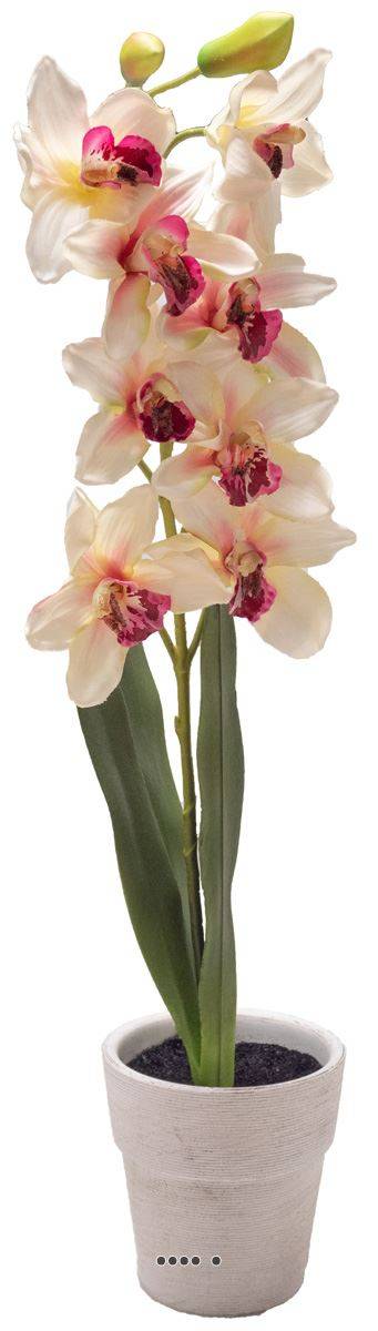 Artificielles - Grande orchidée artificielle en pot H 68 cm Blanc rose - couleur: Blanc rose - Imagen 1
