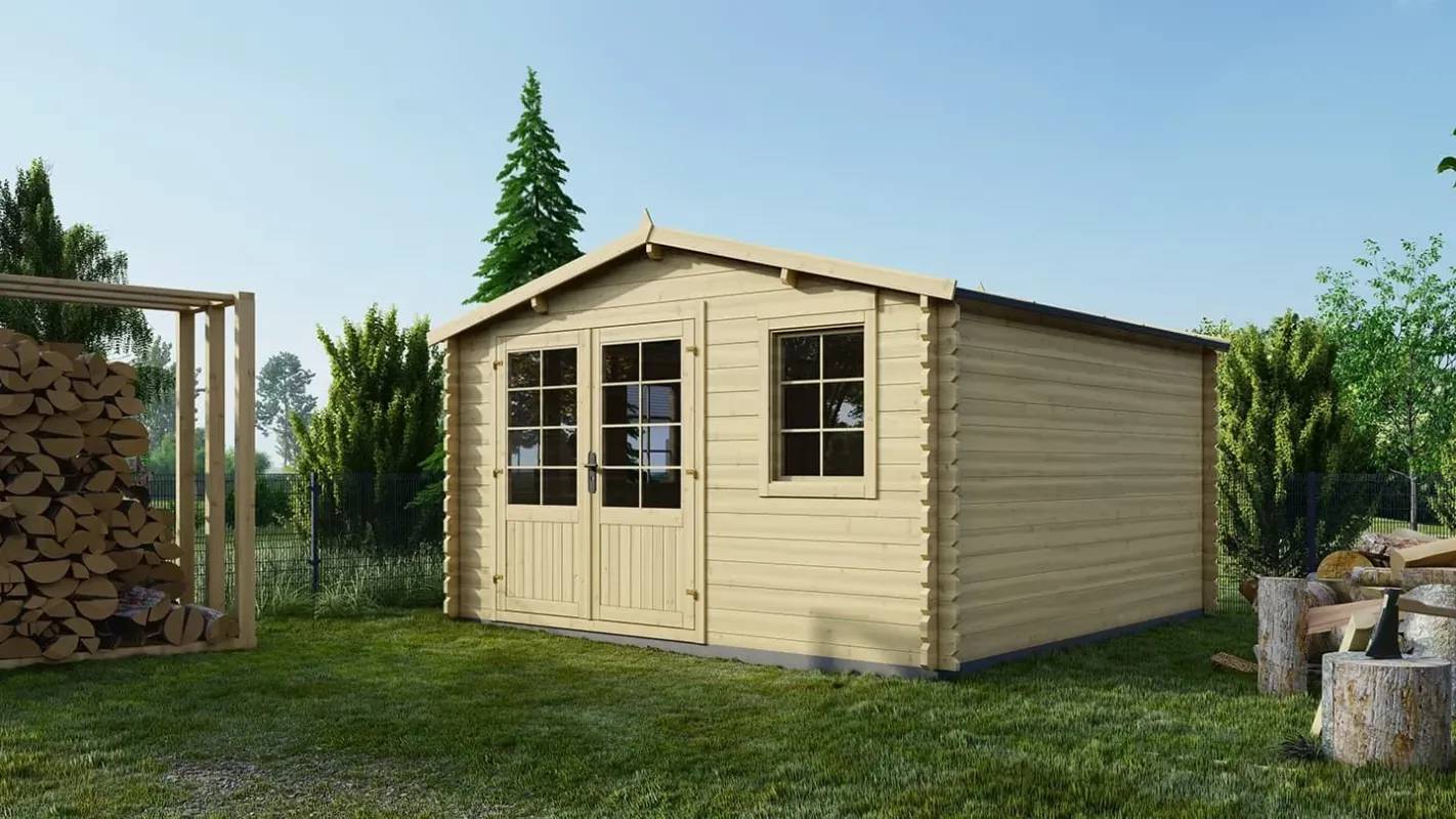 Altanka - Abri de jardin en bois - 12m2 - 4x3m - Ep. 34mm - Couleur: naturel - DOM652 - ALTANKA - Imagen 10