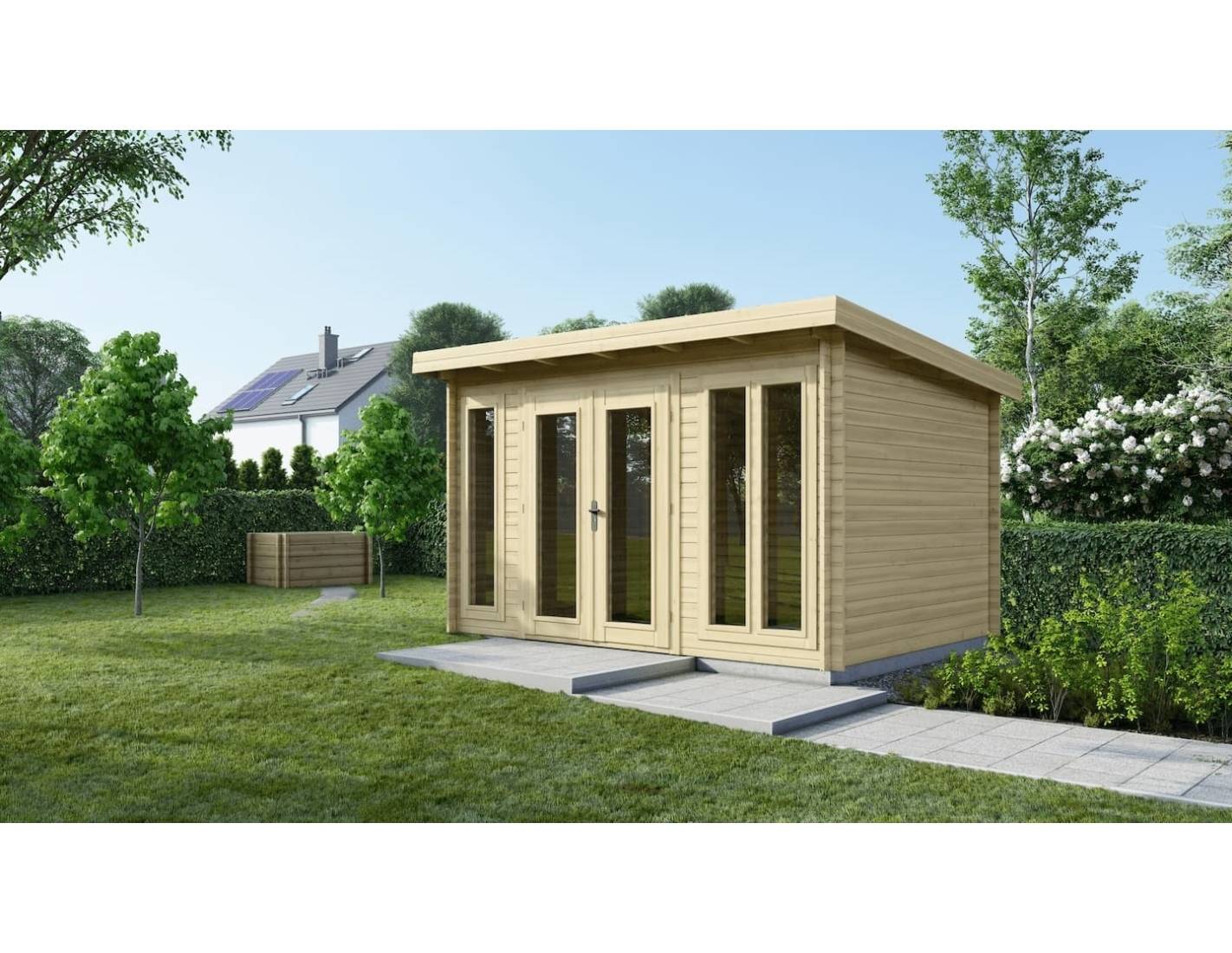 Altanka - Abri de jardin en bois - 12m2 - 4x3m - Ep. 34mm - Couleur: naturel - DOM652 - ALTANKA - Imagen 1