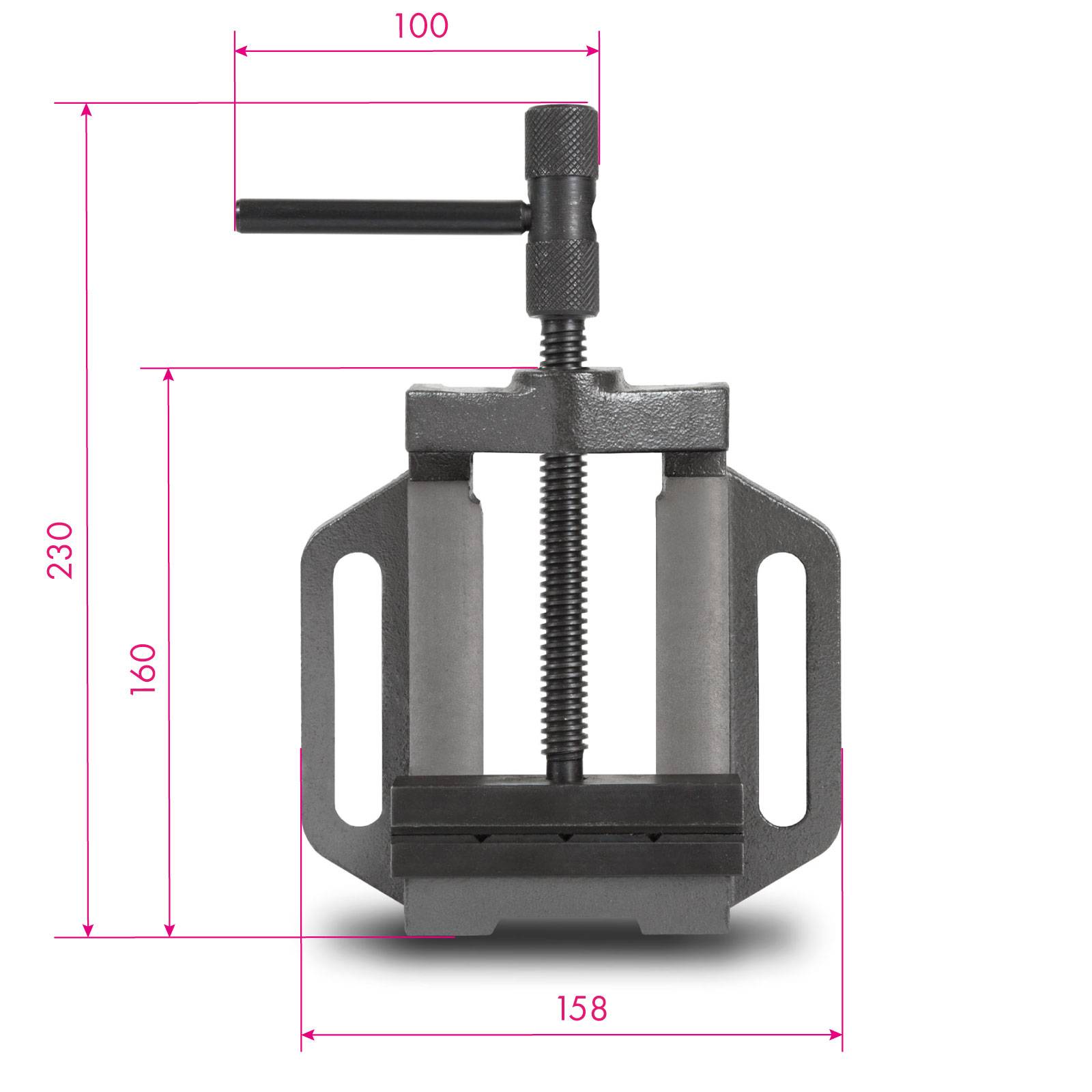 EBERTH Etau perceuse colonne en fonte grise et acier, Largeur des mâchoires 100mm, Largeur de serrage maximale 89mm - Image 5