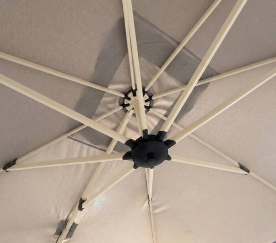 Ozalide - Parasol déporté 3.5x2.6m beige et lin DIAMANT - Image 4