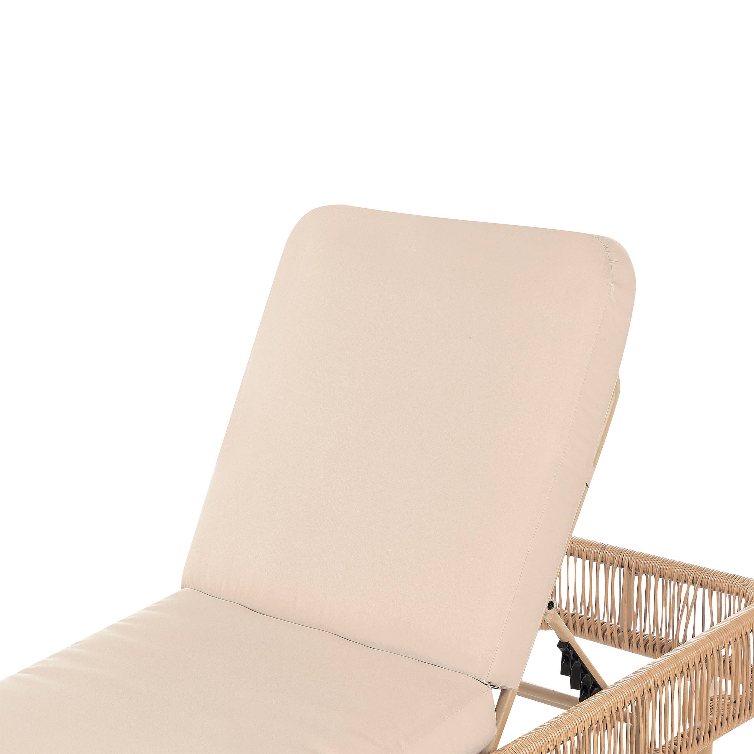 Beliani - Chaise longue Polyrotin Beige OSINI - Beliani - Imagen 6