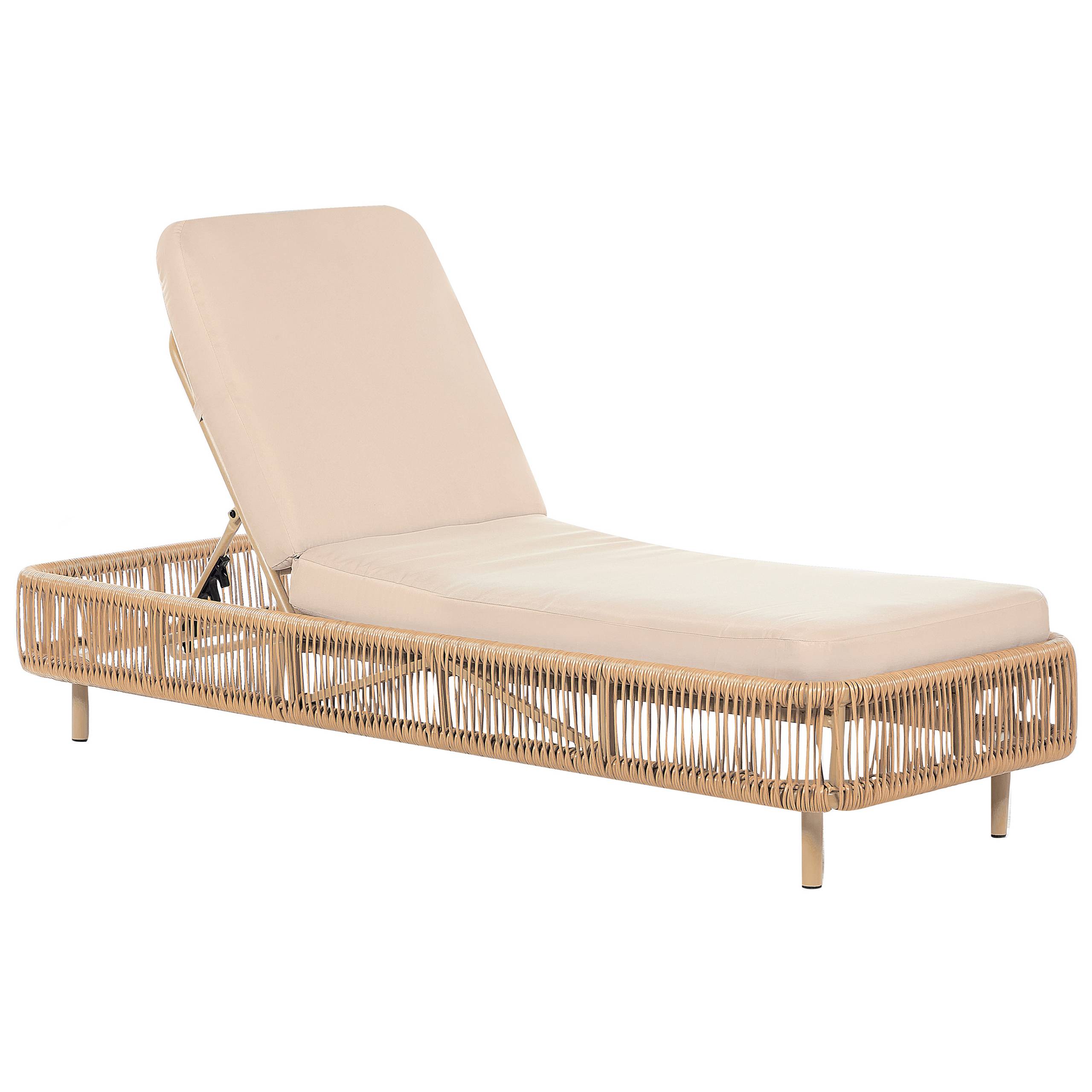 Beliani - Chaise longue Polyrotin Beige OSINI - Beliani - Imagen 4
