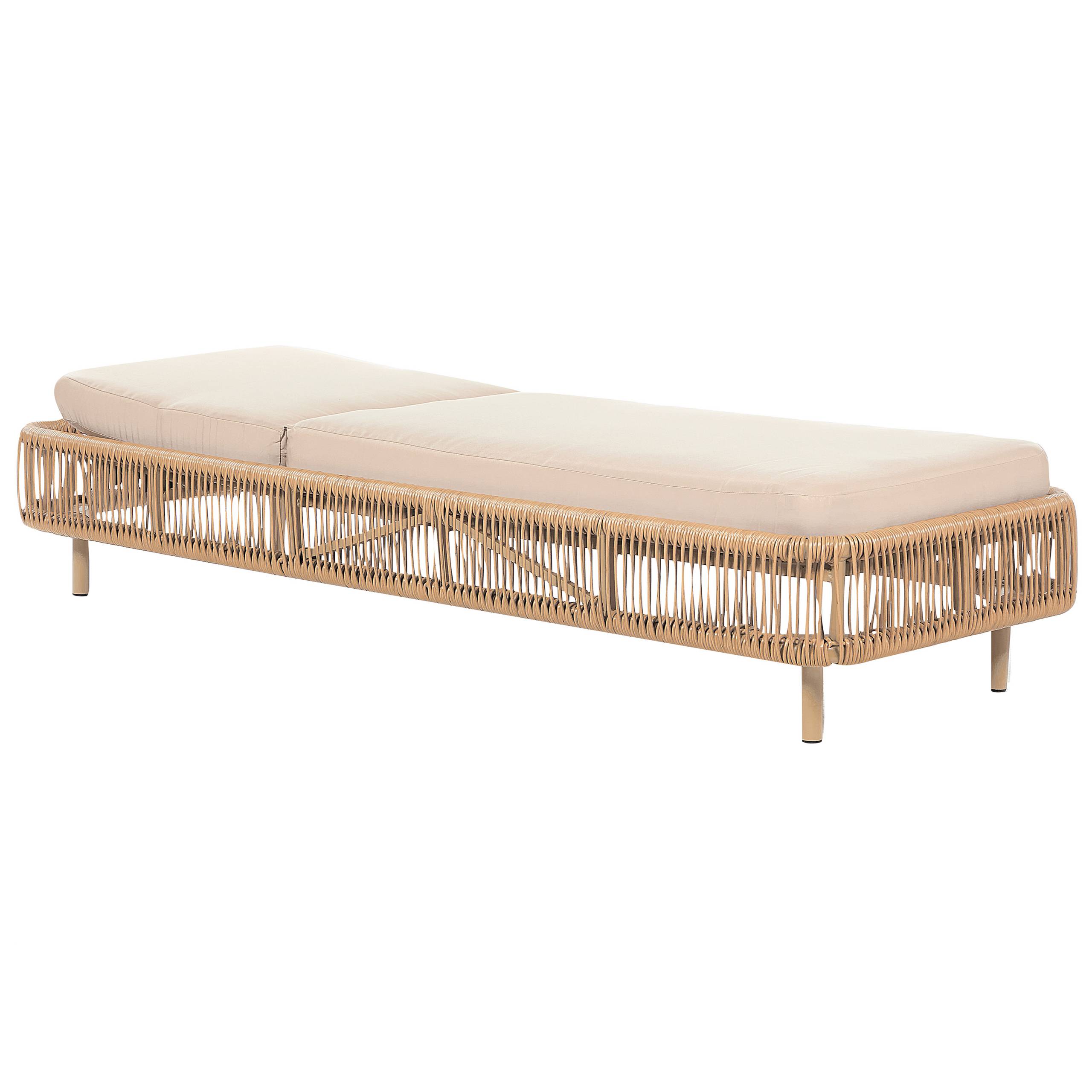 Beliani - Chaise longue Polyrotin Beige OSINI - Beliani - Imagen 5