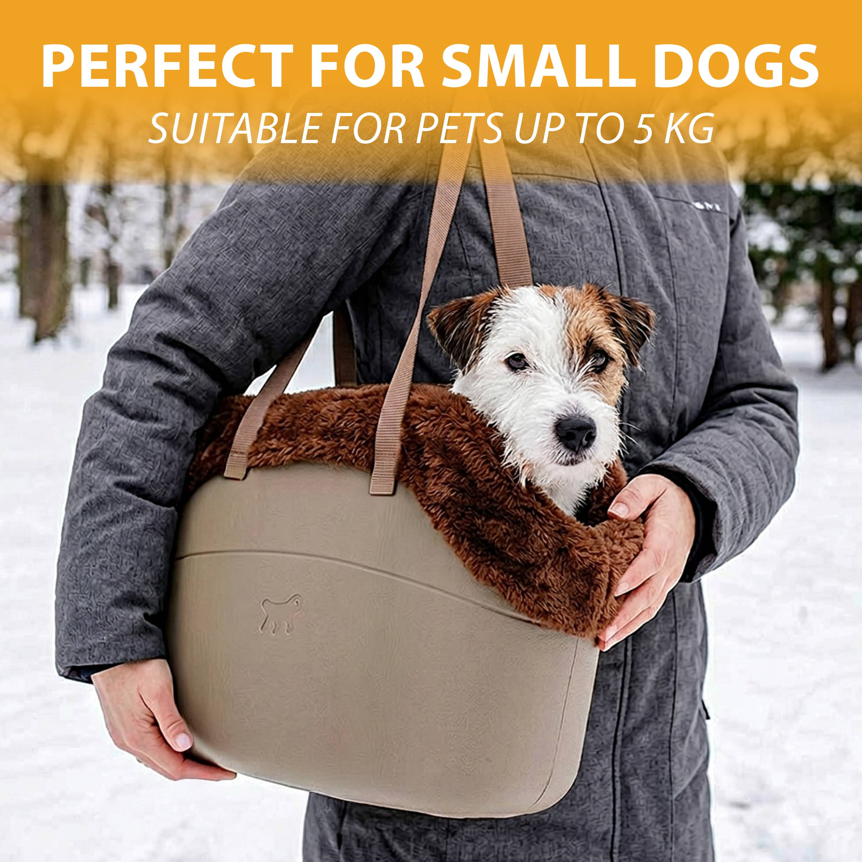 Ferplast - Ferplast Sac de transport pour chiens WITH ME WINTER, EVA, caoutchouc souple plastifié, avec housse en fourrure écologique, poignées réglables, - Imagen 7
