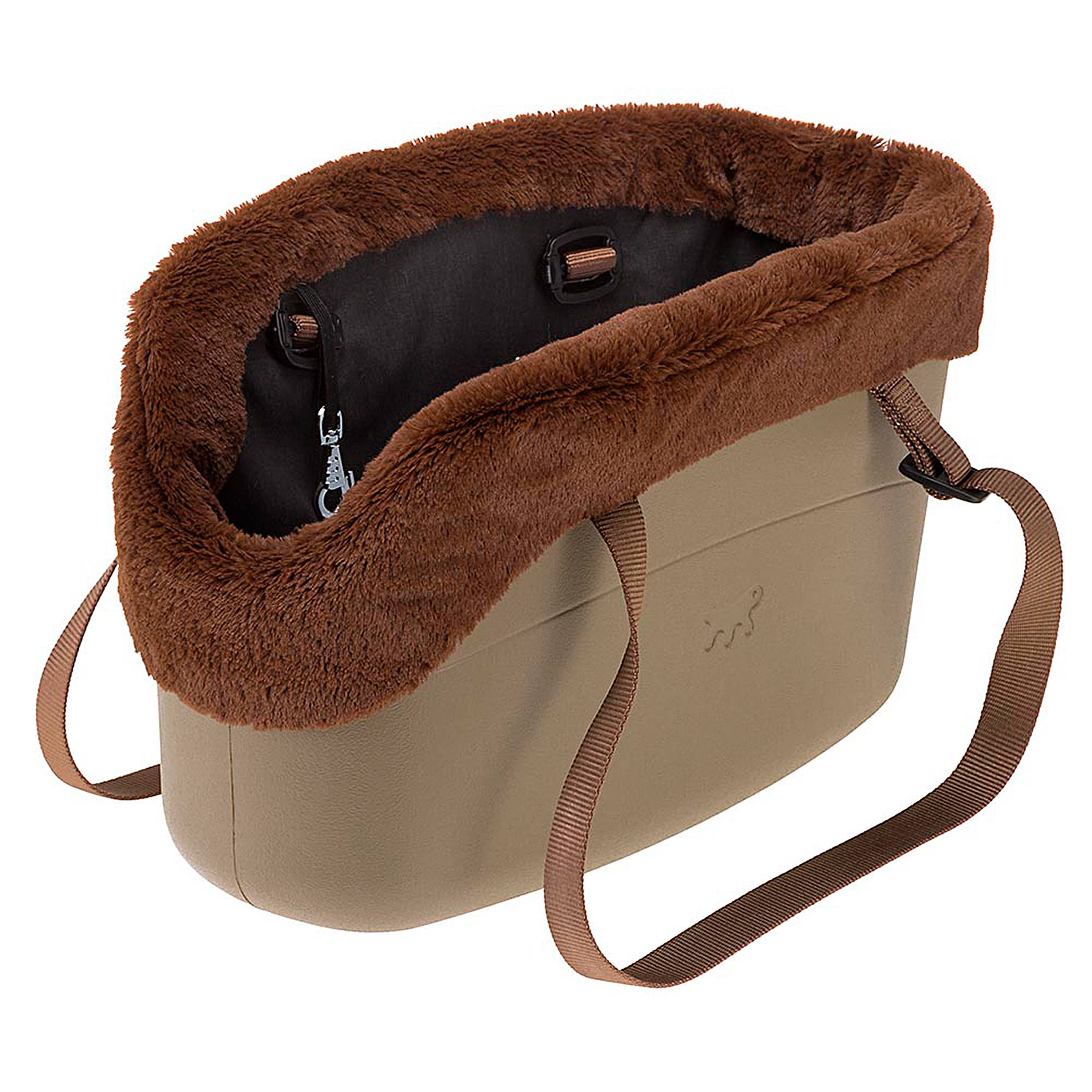 Ferplast - Ferplast Sac de transport pour chiens WITH ME WINTER, EVA, caoutchouc souple plastifié, avec housse en fourrure écologique, poignées réglables, - Imagen 1