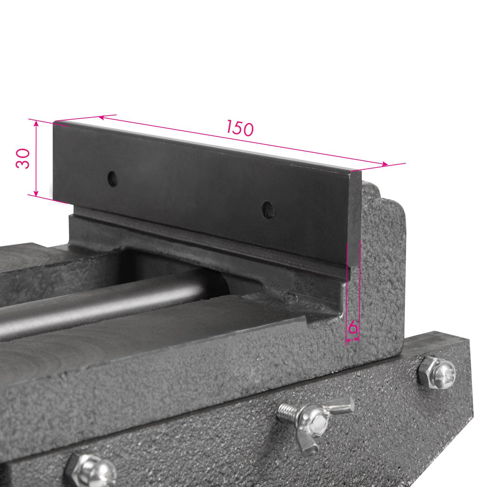EBERTH Etau perceuse colonne en fonte grise et acier, Largeur des mâchoires 150mm, Largeur de serrage maximale 150mm - Imagen 3
