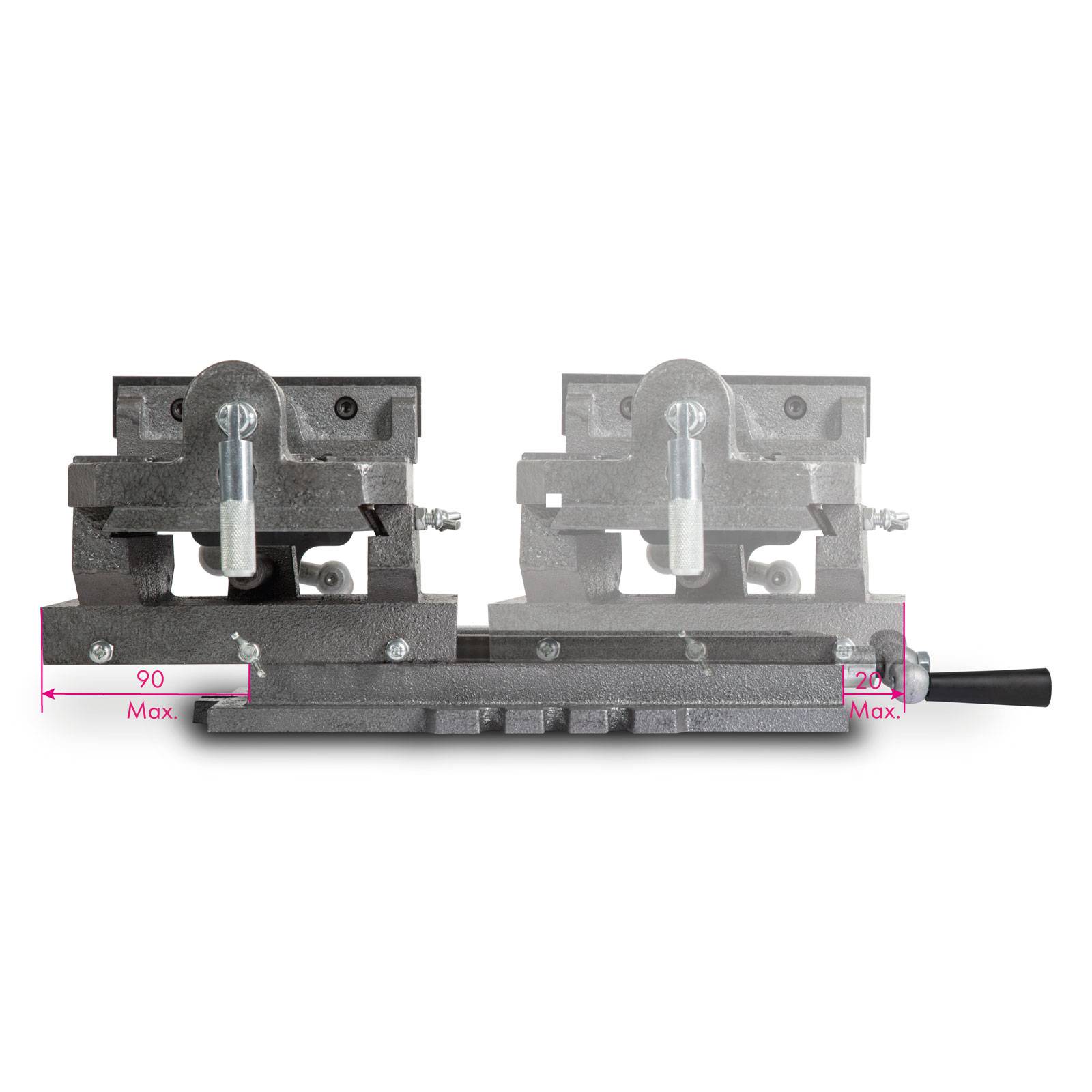 EBERTH Etau perceuse colonne en fonte grise et acier, Largeur des mâchoires 150mm, Largeur de serrage maximale 150mm - Imagen 4