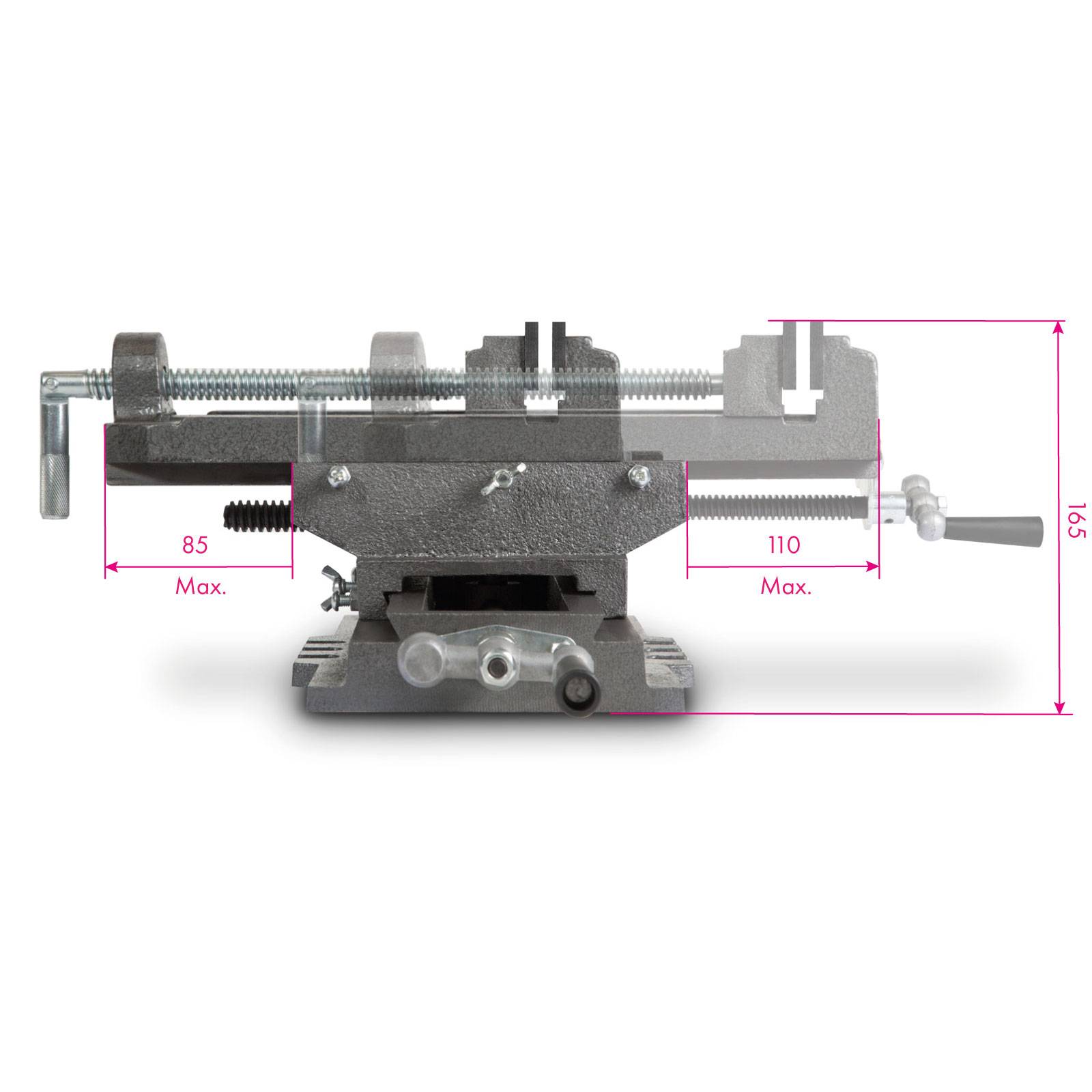 EBERTH Etau perceuse colonne en fonte grise et acier, Largeur des mâchoires 150mm, Largeur de serrage maximale 150mm - Imagen 5