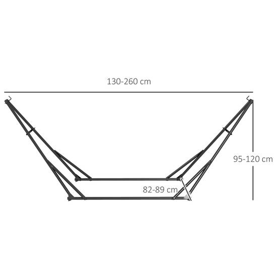 Support pliable 2 en 1 pour hamac et chaise suspendue, avec structure en métal et sac de transport, noir. - Image 5
