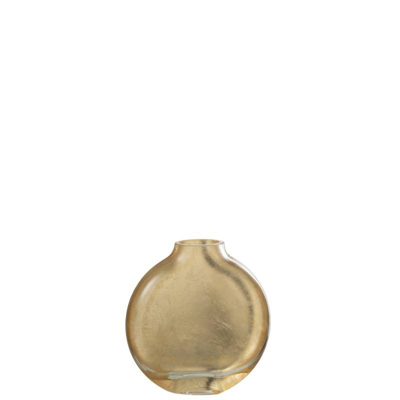 J-Line - Vase en verre transparent doré 15x4x15cm - J-Line - Image 2
