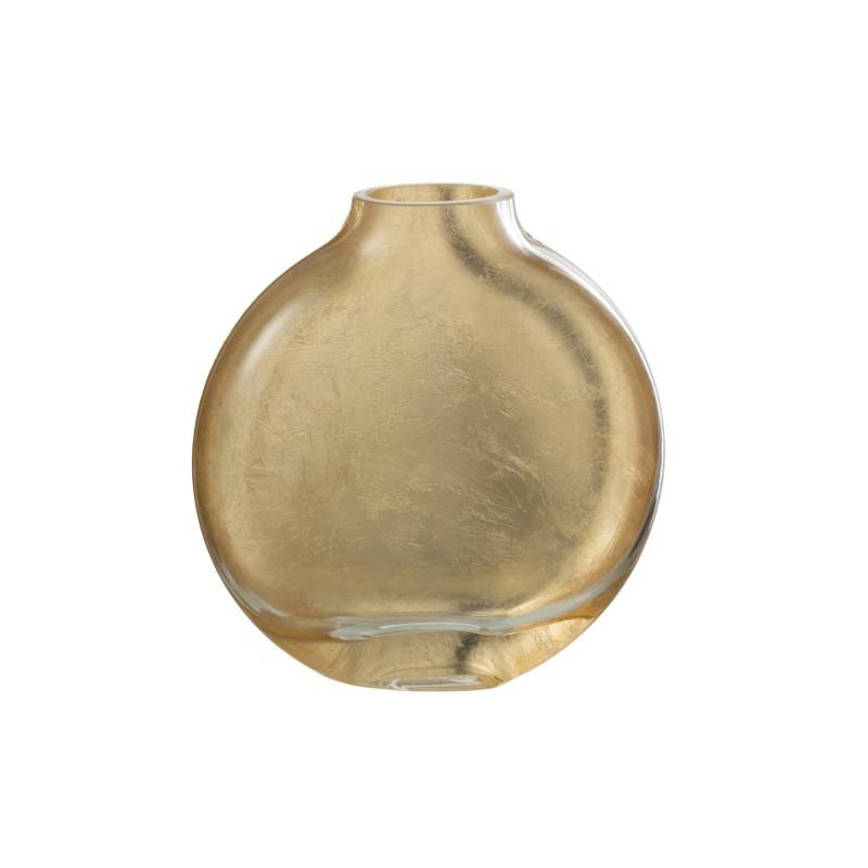 J-Line - Vase en verre transparent doré 15x4x15cm - J-Line - Image 1