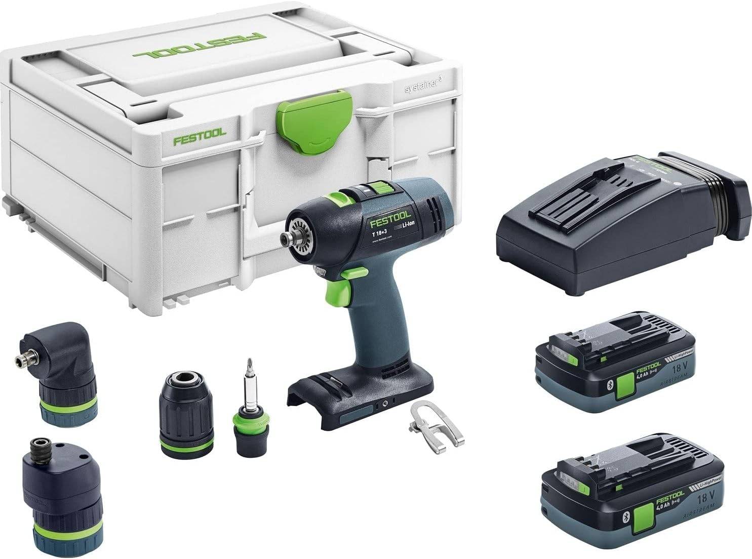 Festool - Perceuse visseuse sans fil T 18+3 HPC 4.0 I-Set - FESTOOL - avec 2 batteries 18V 4.0Ah - chargeur - accessoires - Systainer - 576989 - Imagen 1