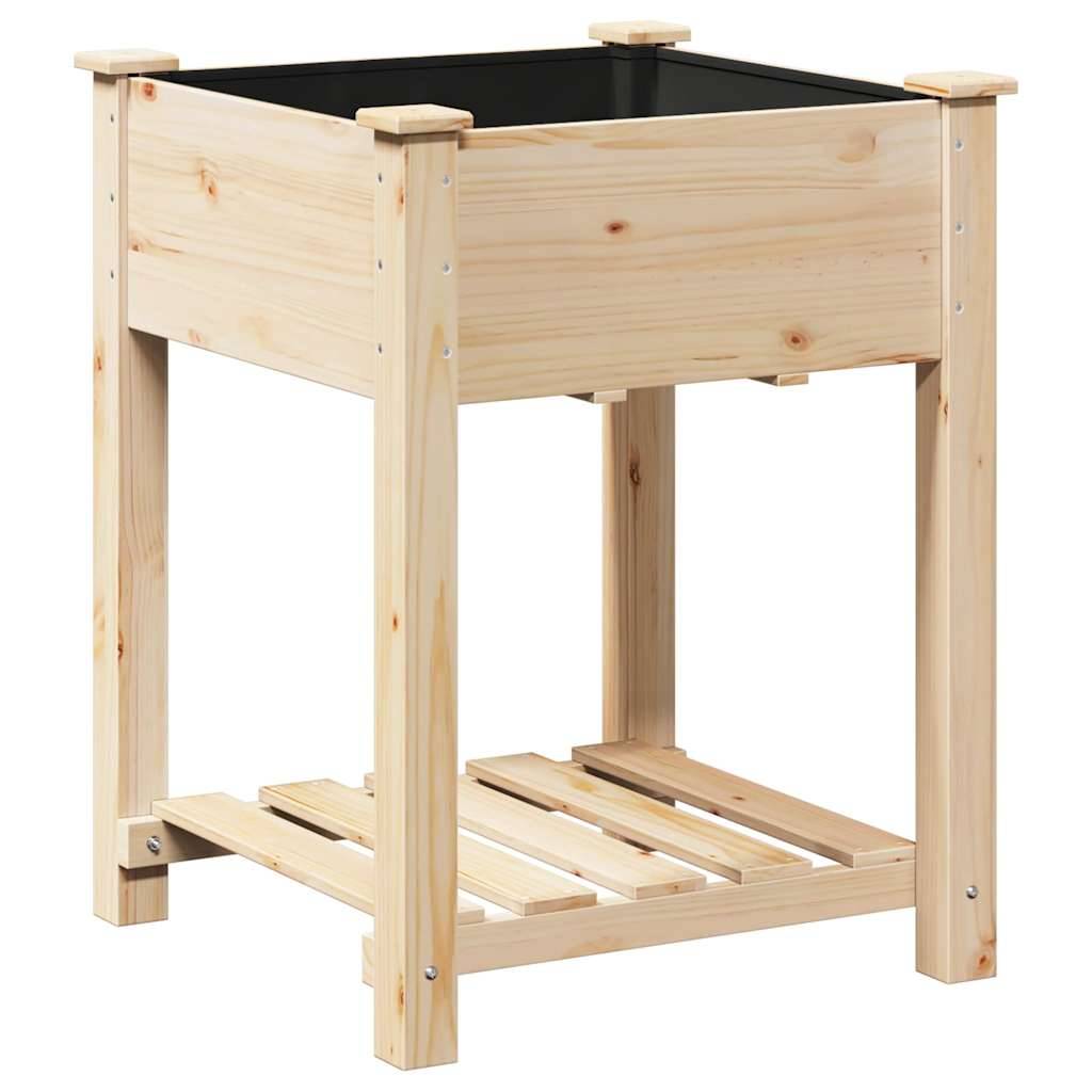 Cache-pot, Pot De Fleurs avec étagère Beige 60.5 x 60 x 76.5 cm g372 - Image 1