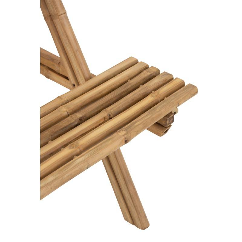 Table avec banc en bois naturel 120x120x77 cm - J-Line - Image 7