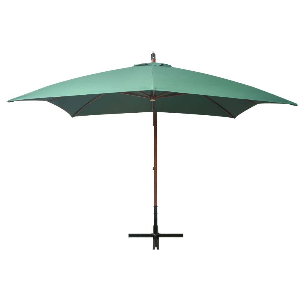 Helloshop26 - Parasol 300 x 300 cm poteau en bois vert - Imagen 2