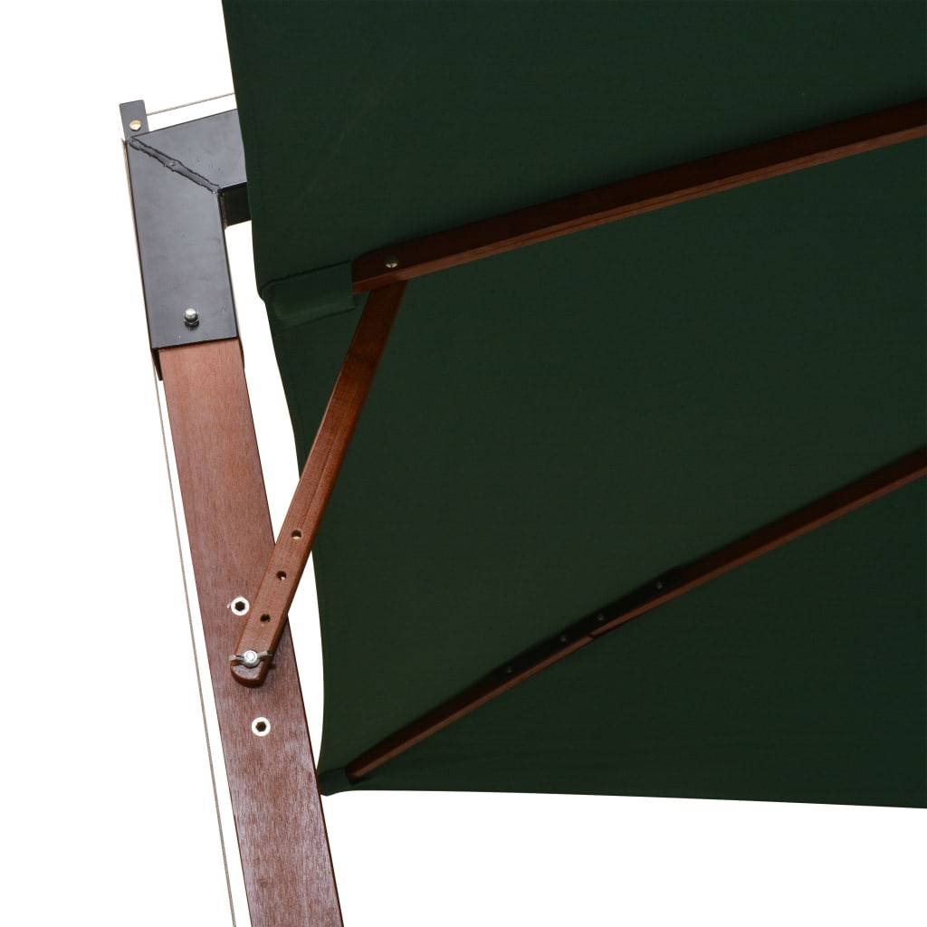 Helloshop26 - Parasol 300 x 300 cm poteau en bois vert - Imagen 5