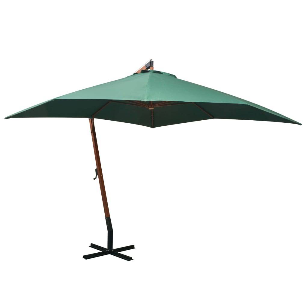 Helloshop26 - Parasol 300 x 300 cm poteau en bois vert - Imagen 1