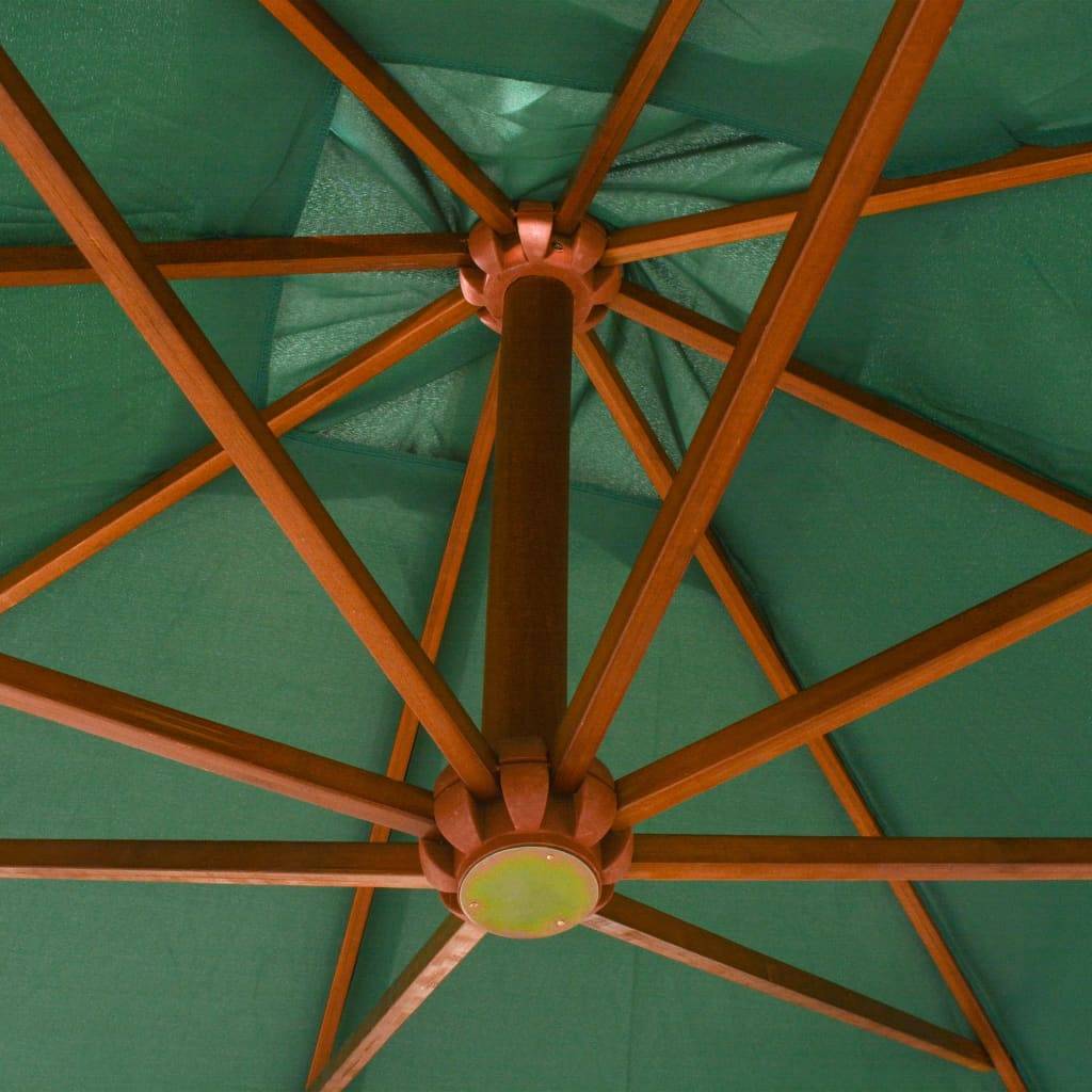 Helloshop26 - Parasol 300 x 300 cm poteau en bois vert - Imagen 4