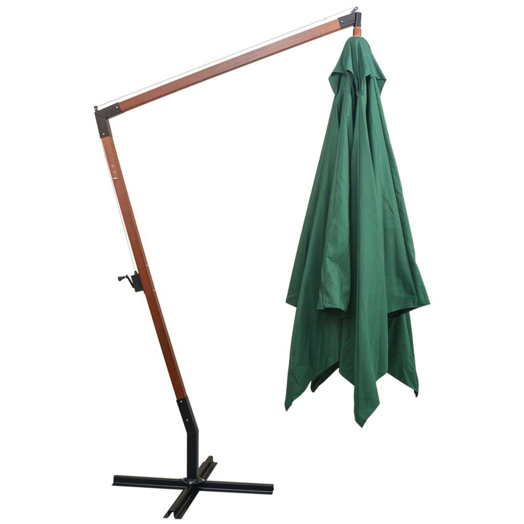 Helloshop26 - Parasol 300 x 300 cm poteau en bois vert - Imagen 3
